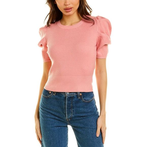 HARPER Sweaters - Harper Womens  Puff Sleeve Sweater, Pink